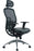 High Back Mesh Executive Armchair with Adjustable Headrest And Chrome Base - Black