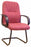 Cantilever Framed visitor Armchair with Sculptured High Back and Fan Stitching Pattern Design - Aqua