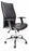 Shirt-Tail Leather Faced Executive Armchair with Chrome Base - Black