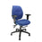 Ergonomic Medium Back Multi-Functional Synchronous Operator Chair with Adjustable Arms - Blue