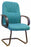 Cantilever Framed visitor Armchair with Sculptured High Back and Fan Stitching Pattern Design - Wine