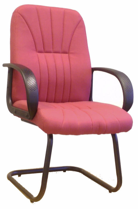 Cantilever Framed visitor Armchair with Sculptured High Back and Fan Stitching Pattern Design - Aqua