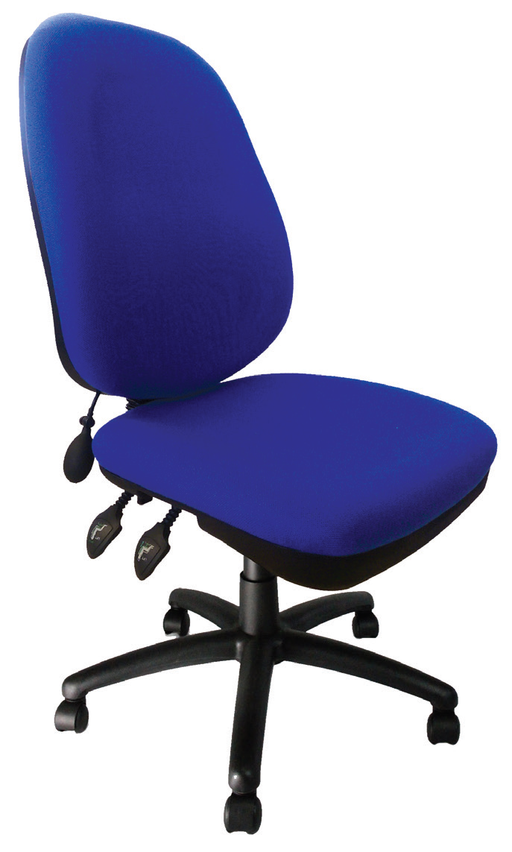 High Back Operator Chair with Inflatable Lumbar Support - Black