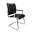 Cantilever Chrome Framed Leather Effect Designer visitor Chair - Black