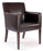 Modern Cubed Armchair Upholstered in a Durable Leather Effect Finish - Brown