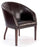 Modern Curved Armchair Upholstered in a Durable Leather Effect Finish - Brown