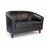 High Back Tub Style Two Seater Sofa Upholstered in a durable Leather Effect Finish - Brown
