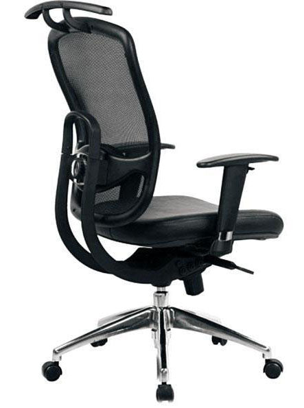 High Back Mesh Executive Armchair with Coat Hanger And Chrome Base - Black