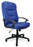 High Back Fabric Executive Armchair with Sculptured Stitching Detail - Blue