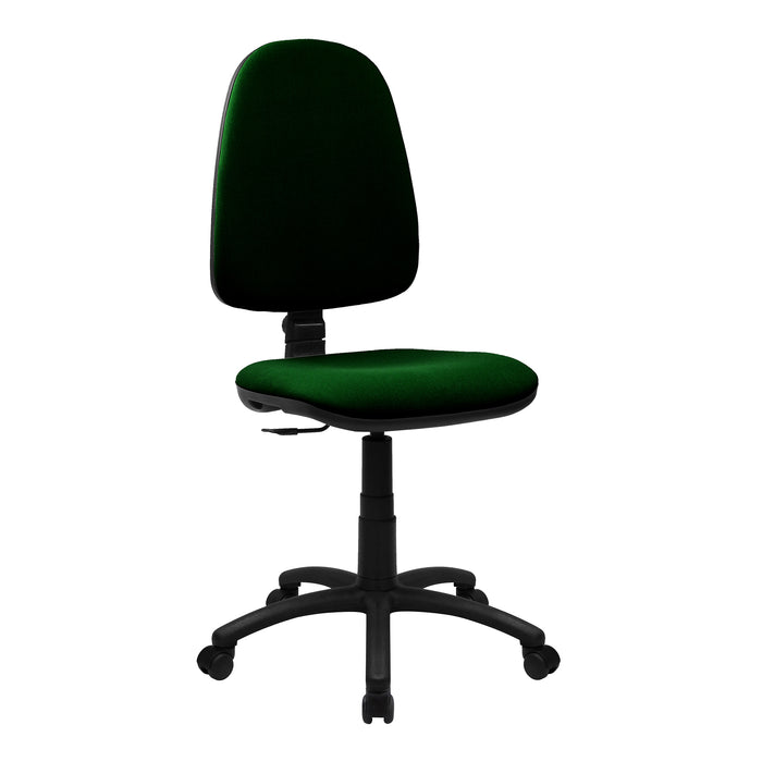 Medium Back Operator Chair - Single Lever with Fixed Arms - Black