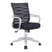 Designer Mesh Armchair with White Frame and Detailed Back Panelling - Black