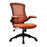 Designer Medium Back Mesh Chair with Folding Arms - Green