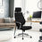 High Back Leather Effect Designer Executive Chair with Headrest, Chrome Armrests and Chrome Base - Cream