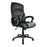 High Back Leather Effect Executive Armchair with Silver Detailed Black Nylon Base - Black