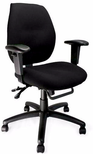Ergonomic Medium Back Multi-Functional Synchronous Operator Chair with Adjustable Arms - Black