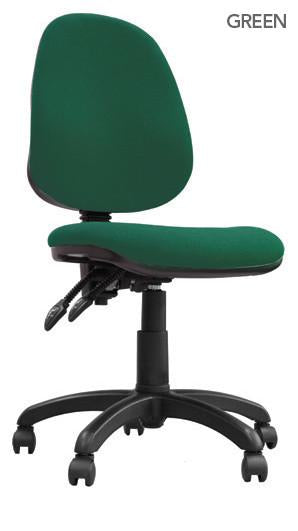 Medium Back Operator Chair - Twin Lever with Fixed Arms - Black