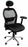 High Back Mesh Synchronous Executive Armchair with Adjustable Lumbar Support, Arms, Headrest and Chrome Base - Black