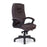 Stylish High Back Leather Faced Executive Armchair with Upholstered Armrests and Pronounced Lumbar Support - Cream